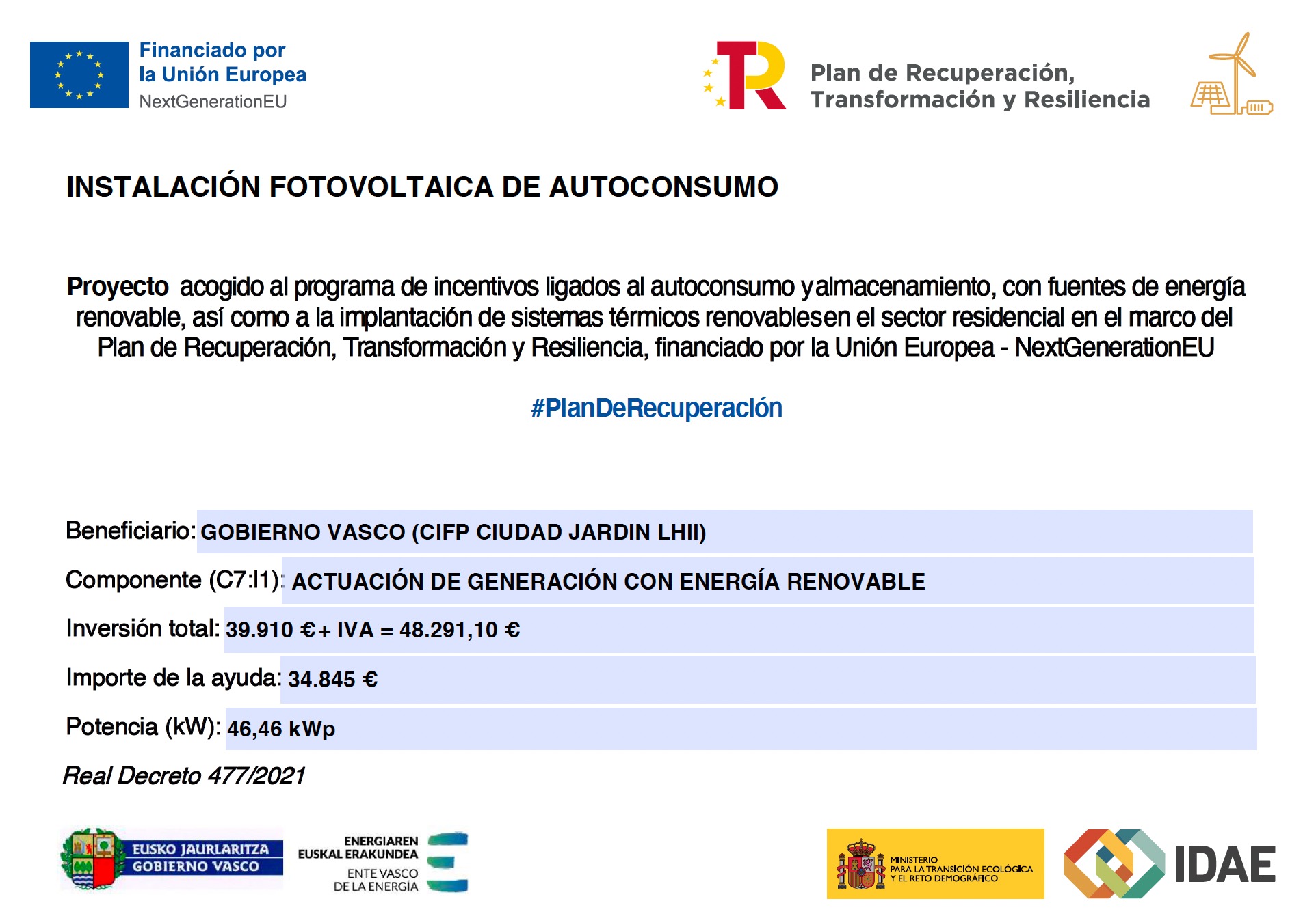 Plan de Recuperación, Transformación y Resilencia
