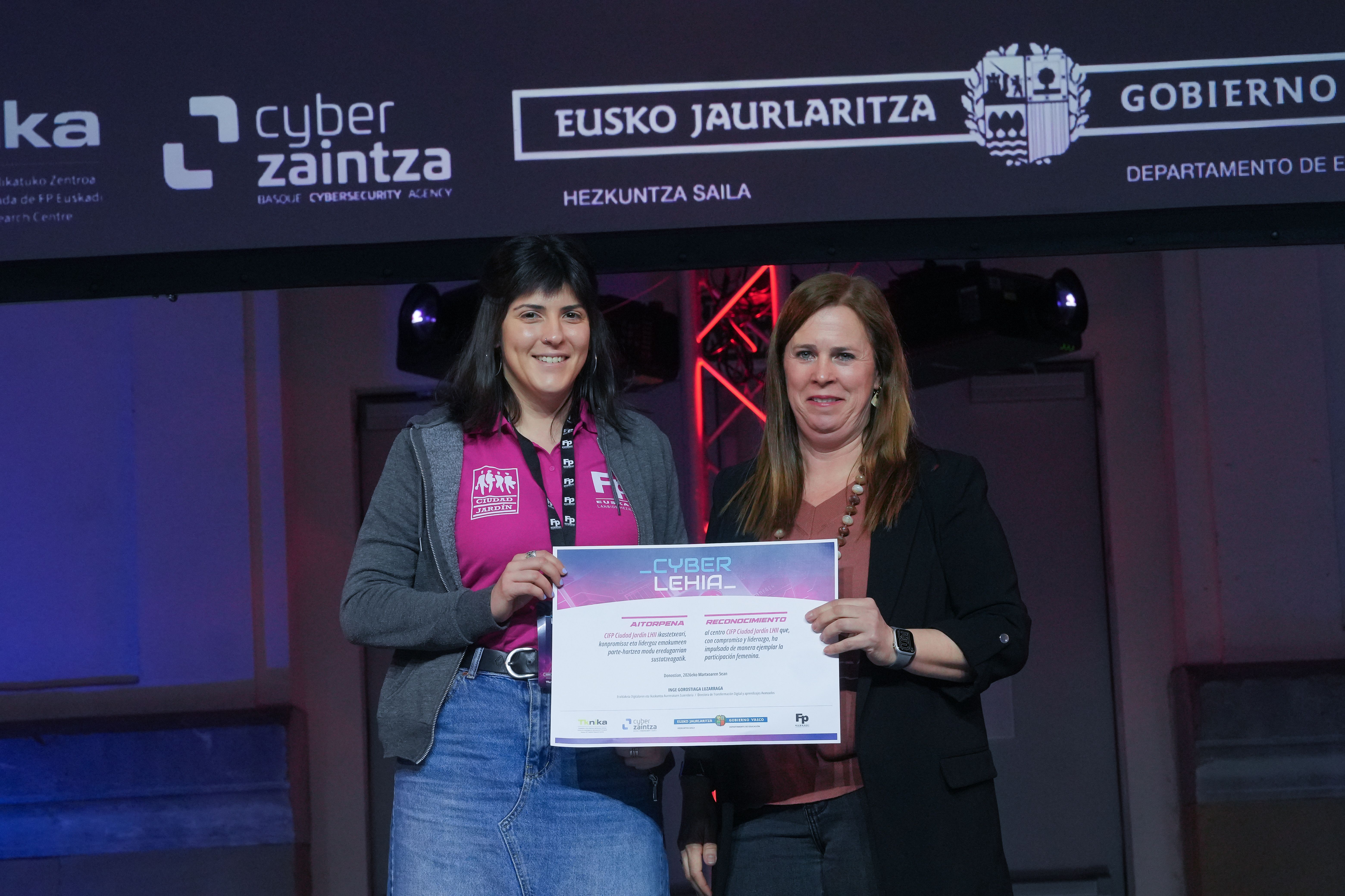 Ciudad Jardín, reconocido por su impulso a la ciberseguridad y el talento femenino en CyberLehia - CIFP Ciudad Jardin LHII